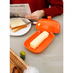 Deals 🛒 Sweese Porcelain Cute Butter Dish With Lid – Orange, Set Of 1 🎁 -Serveware Store Online unnamed file 44