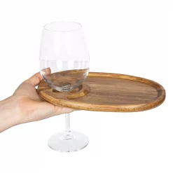 Best deal 😍 Picnic Time 9 In. X 6 In. X 0.5 In. Acacia Wood Wine & Appetizer Plates (Set Of 4) 🌟 -Serveware Store Online unnamed file 466