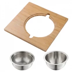 Discount 💯 KRAUS 16.75 In. Workstation Kitchen Sink Serving Board Set With Stainless Steel Mixing Bowl And Colander 😉