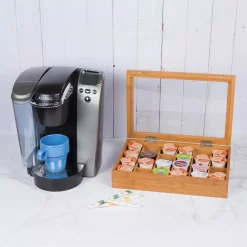 Best deal ⌛ Creative Home Natural Bamboo Single Serve Drawer Coffee Pod Holder Organizer With Acrylic Cover 😀 -Serveware Store Online unnamed file 5
