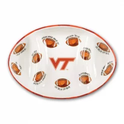 Best Pirce ๐ Magnolia Lane Virginia Tech Ceramic Football Tailgating Platter โ