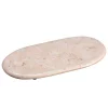 New 👍 Creative Home 6 In. L X 14 In. W Natural Champagne Marble Oval Shaped Serving Tray Cheese Serving Board Pastry Board 🌟