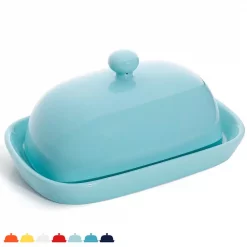 Wholesale 😍 Sweese Porcelain Cute Butter Dish With Lid – Turquoise, Set Of 1 👍