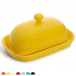 Cheap 🔔 Sweese Porcelain Cute Butter Dish With Lid – Yellow, Set Of 1 ⭐
