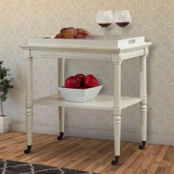 Best Pirce 🎁 Benjara 30 In. D X 18 In. W X 32 In. H Antique White Wooden Serving Tray Table 🤩 -Serveware Store Online unnamed file 678