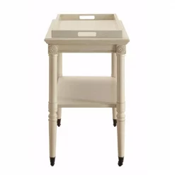 Best Pirce 🎁 Benjara 30 In. D X 18 In. W X 32 In. H Antique White Wooden Serving Tray Table 🤩 -Serveware Store Online unnamed file 680