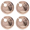 Outlet 🌟 Old Dutch .75 In. X 9.75 In. X 9.75 In. 🔨 Hammered Copper Buffet Plates With Wine Glass Holder (Set Of 4) 😍