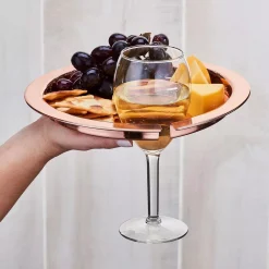 Outlet 🌟 Old Dutch .75 In. X 9.75 In. X 9.75 In. 🔨 Hammered Copper Buffet Plates With Wine Glass Holder (Set Of 4) 😍 -Serveware Store Online unnamed file 686