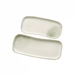 Discount 🔔 Abigails 7.5 In. L X 18 In. W X 1 In. H Seaside Ivory And Green Large Ceramic Tray 👍