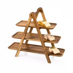 New ❤️ Picnic Time Serving Ladder Acacia 3-Tiered Serving Station Set ❤️ -Serveware Store Online unnamed file 719