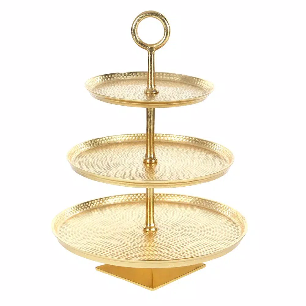 Flash Sale ๐งจ LITTON LANE 3-Tier Modern Aluminum Cake Stand In Gold โญ 3 Flash Sale ๐งจ LITTON LANE 3-Tier Modern Aluminum Cake Stand In Gold โญ