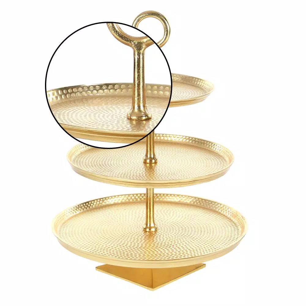 Flash Sale ๐งจ LITTON LANE 3-Tier Modern Aluminum Cake Stand In Gold โญ 5 Flash Sale ๐งจ LITTON LANE 3-Tier Modern Aluminum Cake Stand In Gold โญ - Image 3
