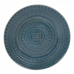 Cheap 👍 Certified International 12.75 In. Multi-Colored Stoneware Aztec Teal Round Platter ✨