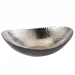 Top 10 ⌛ Elegance 14.75 In. By 11 In. 🔨 Hammered Large Oval Bowl In Black And Silver 😍