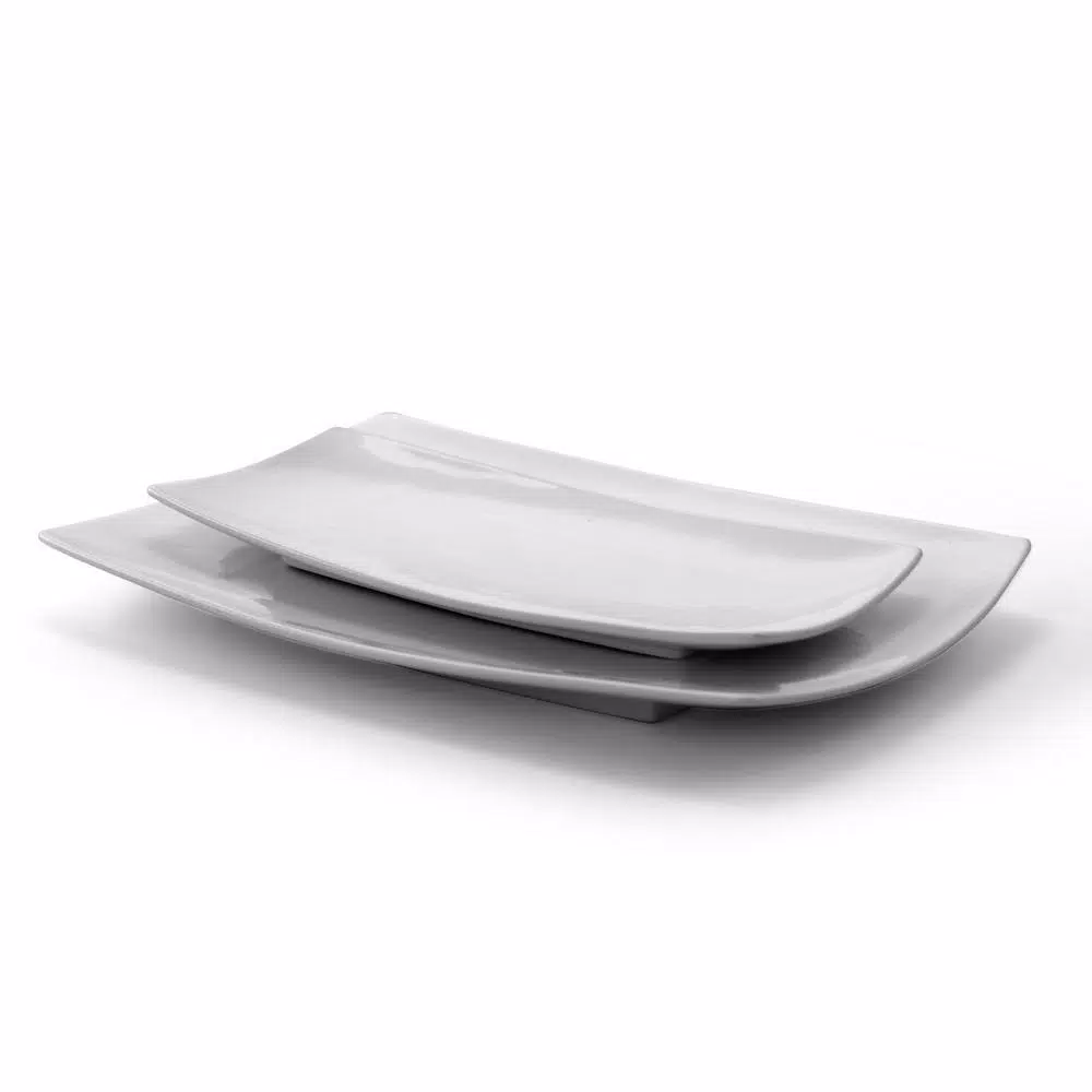 Buy ๐งจ GIBSON Elite Gracious 2-Piece White Ceramic Dining Serving Platter Set ๐ 5 Buy ๐งจ GIBSON Elite Gracious 2-Piece White Ceramic Dining Serving Platter Set ๐ - Image 3