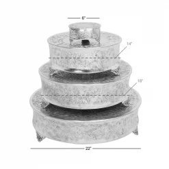 Discount 😉 LITTON LANE Silver Aluminum Set Of 4 Cake Stands (4-Pack) ✨ -Serveware Store Online unnamed file 787