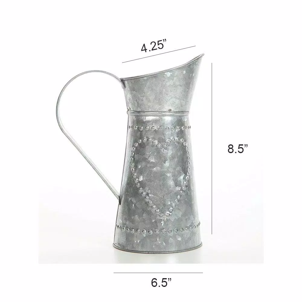 Top 10 🤩 Benzara Gray Decorative Galvanized Metal Pitcher 😍 7 Top 10 🤩 Benzara Gray Decorative Galvanized Metal Pitcher 😍 - Image 5
