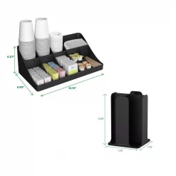 Cheap 🤩 Mind Reader Cup & Lid Organizer & Coffee Condiment Organizer, 15 Compartment, Black 😀 -Serveware Store Online unnamed file 899