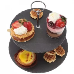 Best reviews of 🌟 Creative Home 2-Tier Black Natural Slate Cake Stand Dessert Serving Plate Party Food Server ❤️ -Serveware Store Online unnamed file 916
