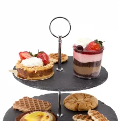 Best reviews of 🌟 Creative Home 2-Tier Black Natural Slate Cake Stand Dessert Serving Plate Party Food Server ❤️ -Serveware Store Online unnamed file 917
