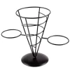 Discount 😀 Creative Home Black Iron Wire French Fry Holder Set With Single Cone Holder, 2-Ceramic Ramekins For Dipping Sauce 🌟 -Serveware Store Online unnamed file 919