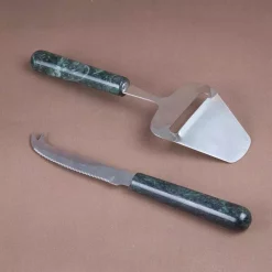 Promo 🌟 Creative Home Stainless Steel Cheese Cutter Slicer And Cheese Knife With Natural Green Marble Handle (Set Of 2) ✔️ -Serveware Store Online unnamed file 974