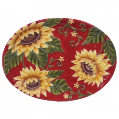 Best reviews of 👍 Certified International Sunset Sunflower Ceramic Oval Platter 👏