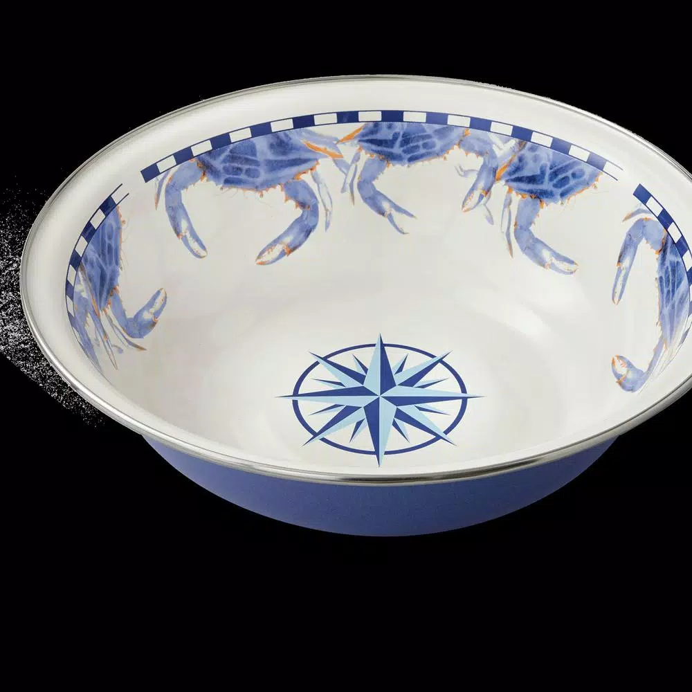 Hot Sale 💯 Golden Rabbit Blue Crab 4 Qt. Enamelware Round Serving Bowl ⌛ 5 Hot Sale 💯 Golden Rabbit Blue Crab 4 Qt. Enamelware Round Serving Bowl ⌛ - Image 3