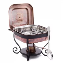 Deals ๐ฅ Old Dutch 11 In. X 10 In. X 9 In. ๐จ Hammered Antique Copper Chafing Dish And 3 Qt. Stainless Steel Spoon โค๏ธ