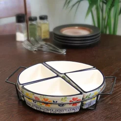 New 🥰 GIBSON Elite Luxembourg 5-Piece Divided Serving Dish Set With Metal Rack 😉 -Serveware Store Online unnamed file 1033