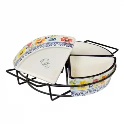 New 🥰 GIBSON Elite Luxembourg 5-Piece Divided Serving Dish Set With Metal Rack 😉 -Serveware Store Online unnamed file 1034