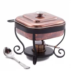 Deals 🔥 Old Dutch 11 In. X 10 In. X 9 In. 🔨 Hammered Antique Copper Chafing Dish And 3 Qt. Stainless Steel Spoon ❤️ -Serveware Store Online unnamed file 104
