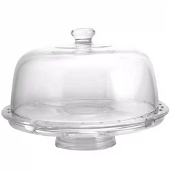 New ✨ Gibson Home Great Foundations 1-Tier Clear Glass Cake Stand 😀