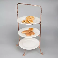 Best deal 🧨 Creative Home 3-Tier Copper Plated Dessert Plate Rack, Cake Serving Tray, Fruit Presentation, Party Food Server Display 🧨 -Serveware Store Online unnamed file 1132