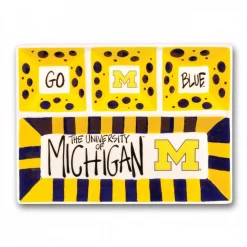 Coupon 🎁 Magnolia Lane Michigan Ceramic 4 Section Tailgating Serving Platter ⌛
