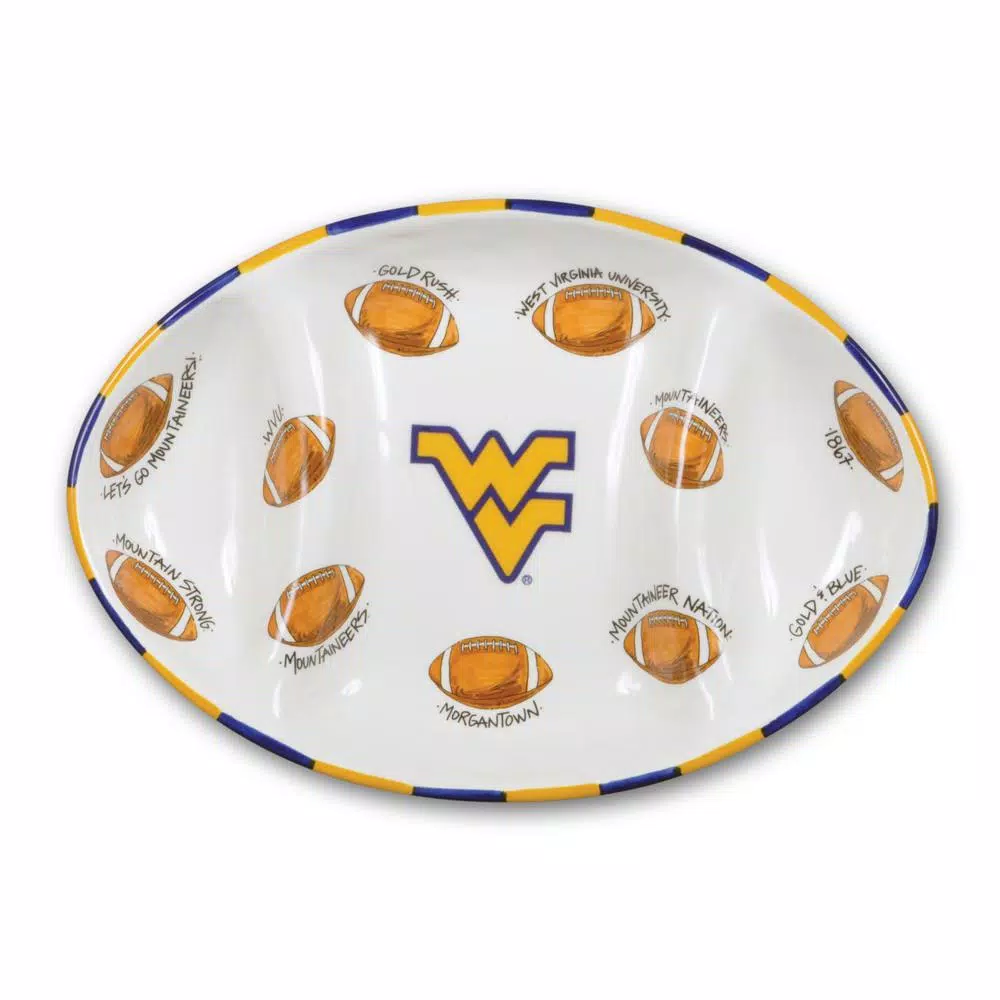 Budget ๐ Magnolia Lane West Virginia Ceramic Football Tailgating Platter ๐ 3 Budget ๐ Magnolia Lane West Virginia Ceramic Football Tailgating Platter ๐
