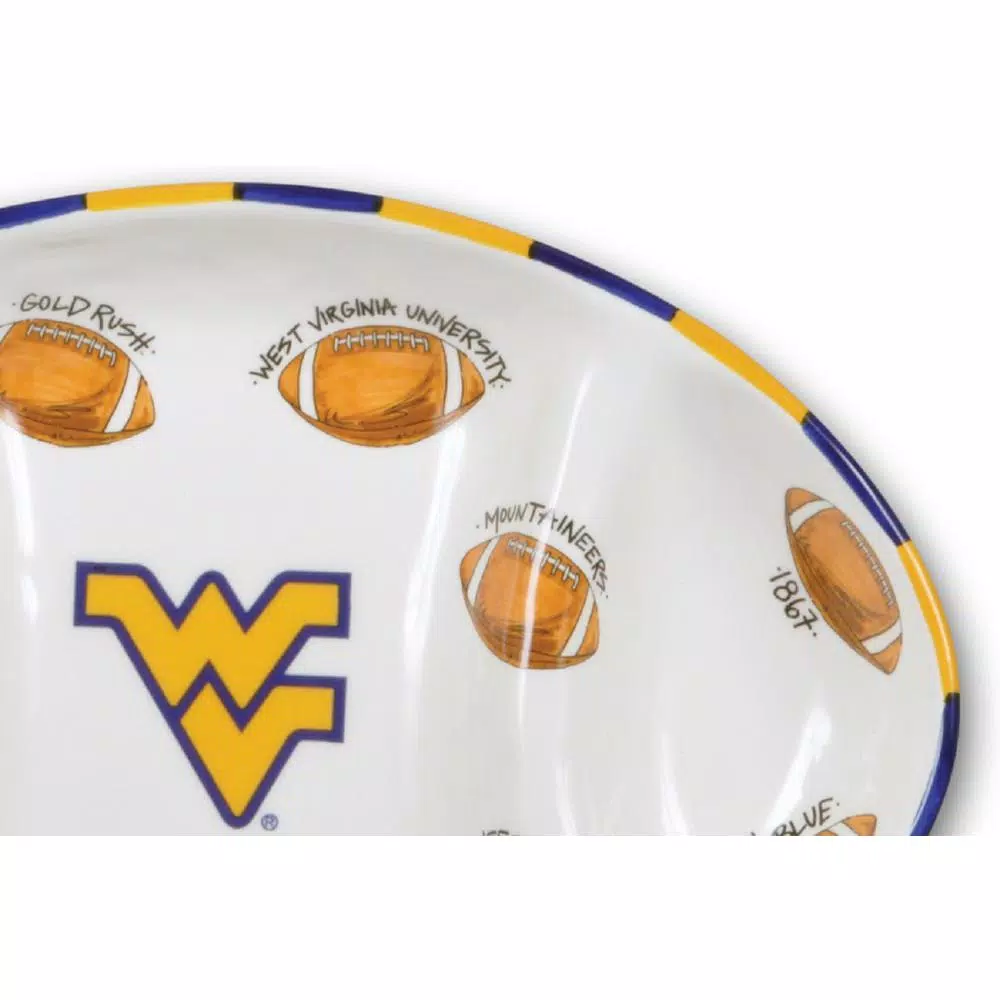 Budget ๐ Magnolia Lane West Virginia Ceramic Football Tailgating Platter ๐ 4 Budget ๐ Magnolia Lane West Virginia Ceramic Football Tailgating Platter ๐ - Image 2