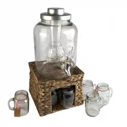Flash Sale 😉 Artland Garden Terrace 3 Gal. Glass Bev Dispenser With Chiller/Infuser, Water Hyacinth Stand, And 6-Glass Mason Jar Mugs 15 Oz. 🥰 -Serveware Store Online unnamed file 1181