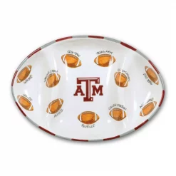 Brand new ๐ Magnolia Lane Texas A&M Ceramic Football Tailgating Platter ๐
