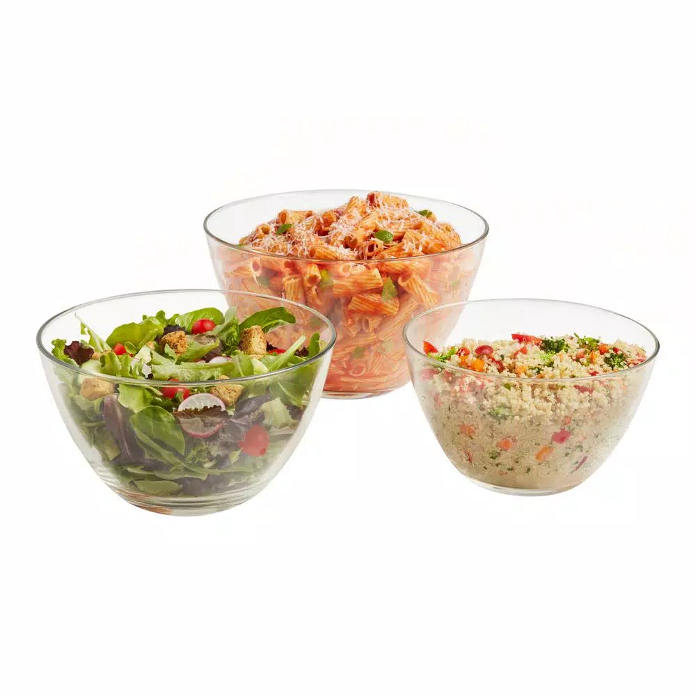 Budget ๐ Libbey Urban Story MultiSize 3-Piece Glass Bowl Set ๐ 3 Budget ๐ Libbey Urban Story MultiSize 3-Piece Glass Bowl Set ๐