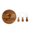 Best Sale ⌛ TOSCANA 7.5 In. Little Mermaid Acacia Brie Cheese Board And Tools Set ✔️