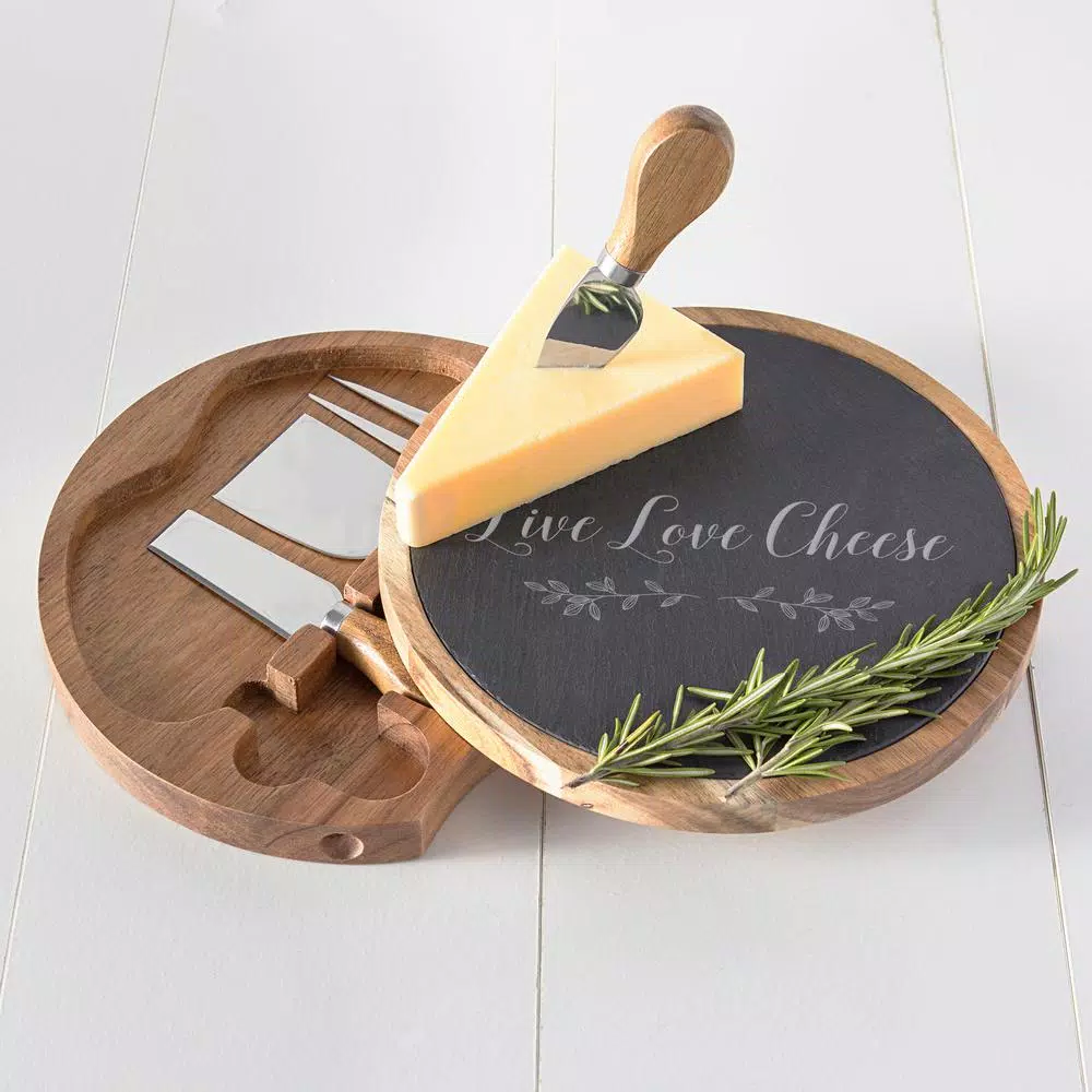 Brand new ❤️ Cathy's Concepts Cathy’s Concepts Live Love Cheese 5 Piece Slate And Acacia Cheese Board With Cheese Utensils 😉 4 Brand new ❤️ Cathy's Concepts Cathy’s Concepts Live Love Cheese 5 Piece Slate And Acacia Cheese Board With Cheese Utensils 😉 - Image 2