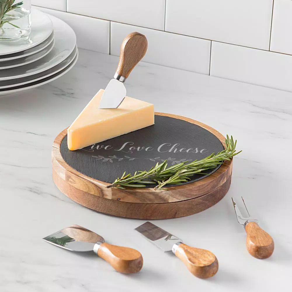 Brand new ❤️ Cathy's Concepts Cathy’s Concepts Live Love Cheese 5 Piece Slate And Acacia Cheese Board With Cheese Utensils 😉 5 Brand new ❤️ Cathy's Concepts Cathy’s Concepts Live Love Cheese 5 Piece Slate And Acacia Cheese Board With Cheese Utensils 😉 - Image 3