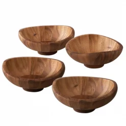Best Pirce 🎉 Nambe Butterfly 4-Piece Wood Individual Salad Bowl Set 🎁