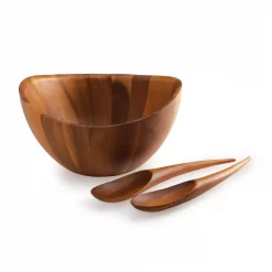 Wholesale 🎉 Nambe Harmony 3-Piece Wood Salad Bowl Set With Servers ✨