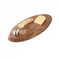 Best deal 🛒 Nambe Swoop 21 In. Wood Cheese Board With Knife 😍