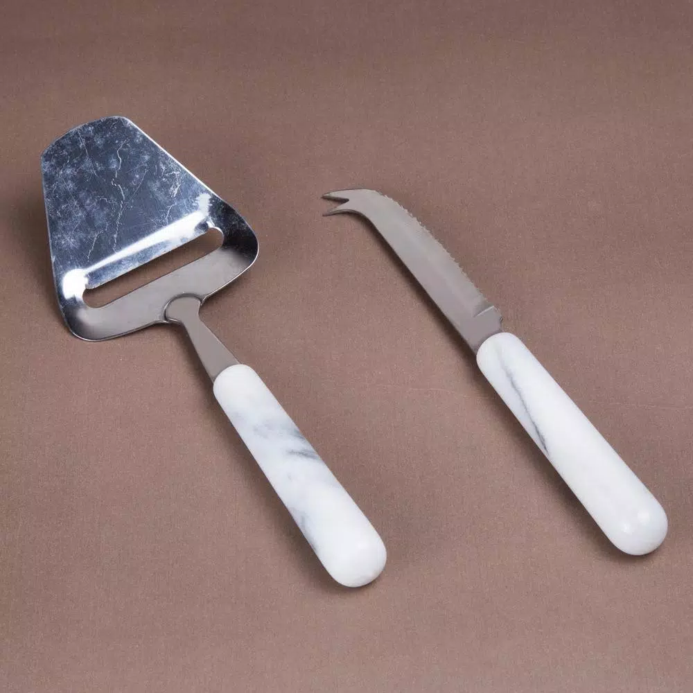 New ๐ Creative Home Stainless Steel Cheese Cutter Slicer And Cheese Knife With Natural White Marble Handle (Set Of 2) ๐งจ 5 New ๐ Creative Home Stainless Steel Cheese Cutter Slicer And Cheese Knife With Natural White Marble Handle (Set Of 2) ๐งจ - Image 3