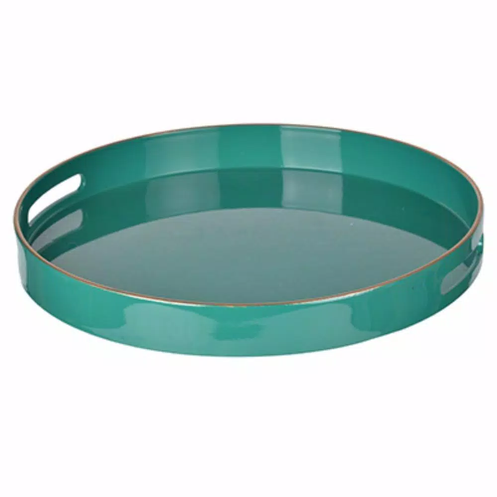 Coupon 😍 Benzara Green Round Tray With Cutout Handles 🤩 3 Coupon 😍 Benzara Green Round Tray With Cutout Handles 🤩