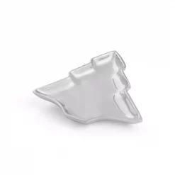 Outlet 🛒 Nambe 9 In. 6 Oz. Silver Metal Alloy 🔔 Christmas Tree Dish 👍