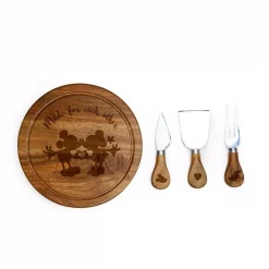 Discount 💯 TOSCANA 7.5 In. Mickey And Minnie Mouse Acacia Brie Cheese Board And Tools Set 🧨